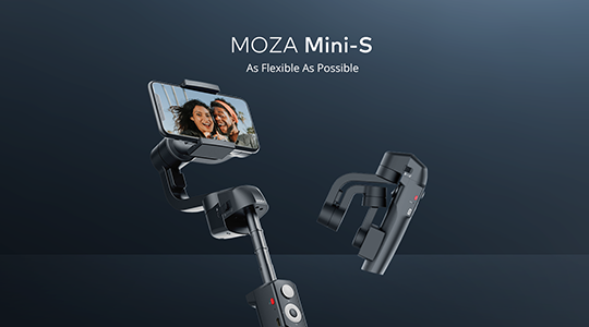 MOZA Handheld Smartphone Gimbal Stabilizer Mini-S with Flexible Extension Pole Support for Android iPhone Easier Self-Shooting Multiple Modes Wider Angle 